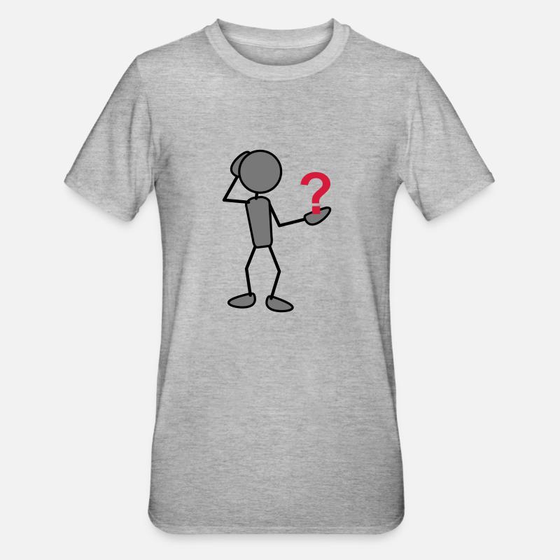 greyman_with_issues_at_hand_3c - Unisex Polycotton T-Shirt - Grau meliert