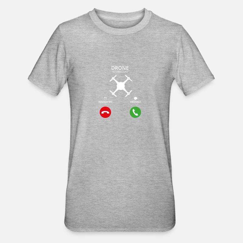 Appel Mobile Call drone drone - T-shirt polycoton Unisexe - gris chiné