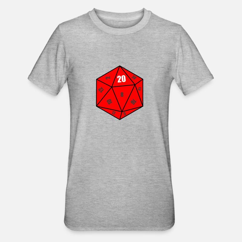D20 Cube - Unisex Polycotton T-Shirt - heather grey