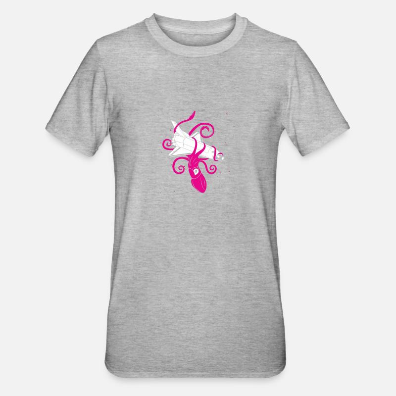 Squid vs Space Shuttle - T-shirt polycoton Unisexe - gris chiné