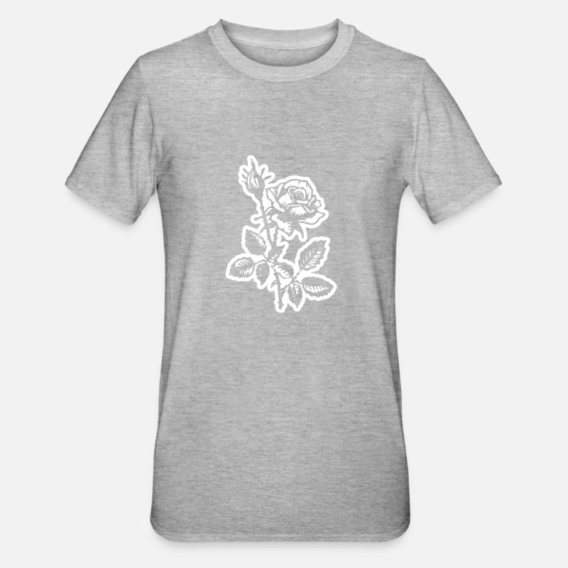 Fleur de rose - T-shirt polycoton Unisexe - gris chiné