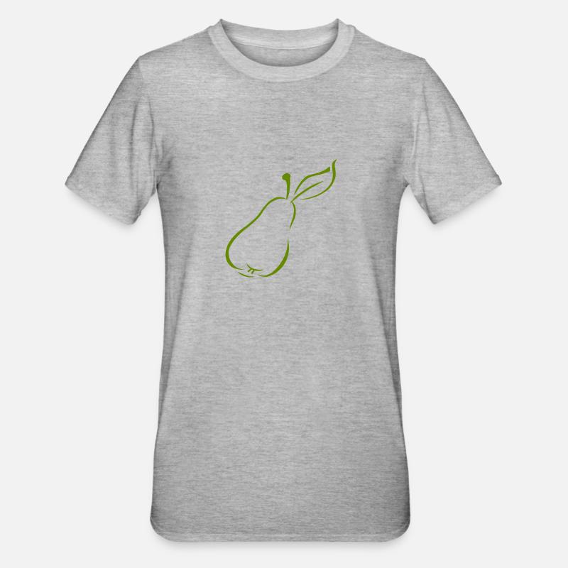 Birne - Unisex Polycotton T-Shirt - Grau meliert