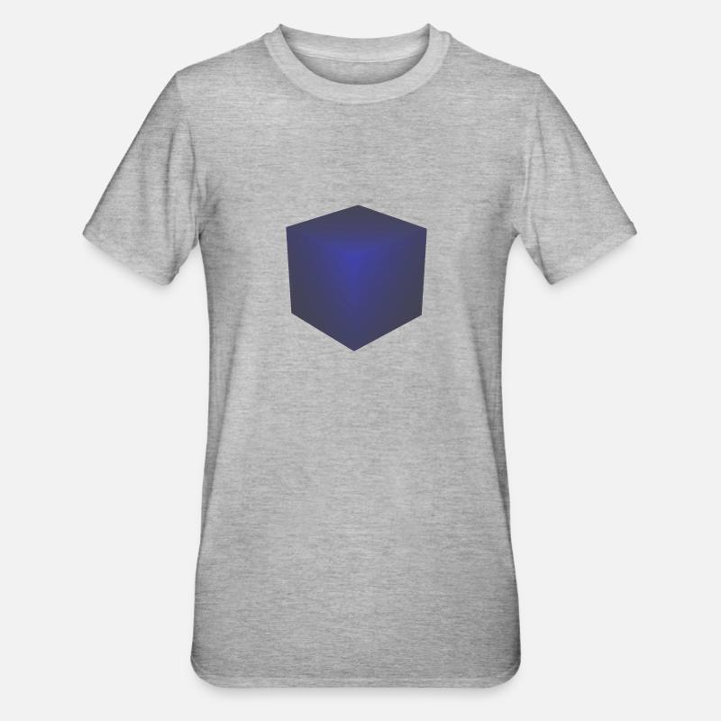 3d cube bleu - T-shirt polycoton Unisexe - gris chiné