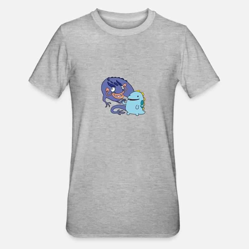 Derpy Dragons - T-shirt polycoton Unisexe - gris chiné