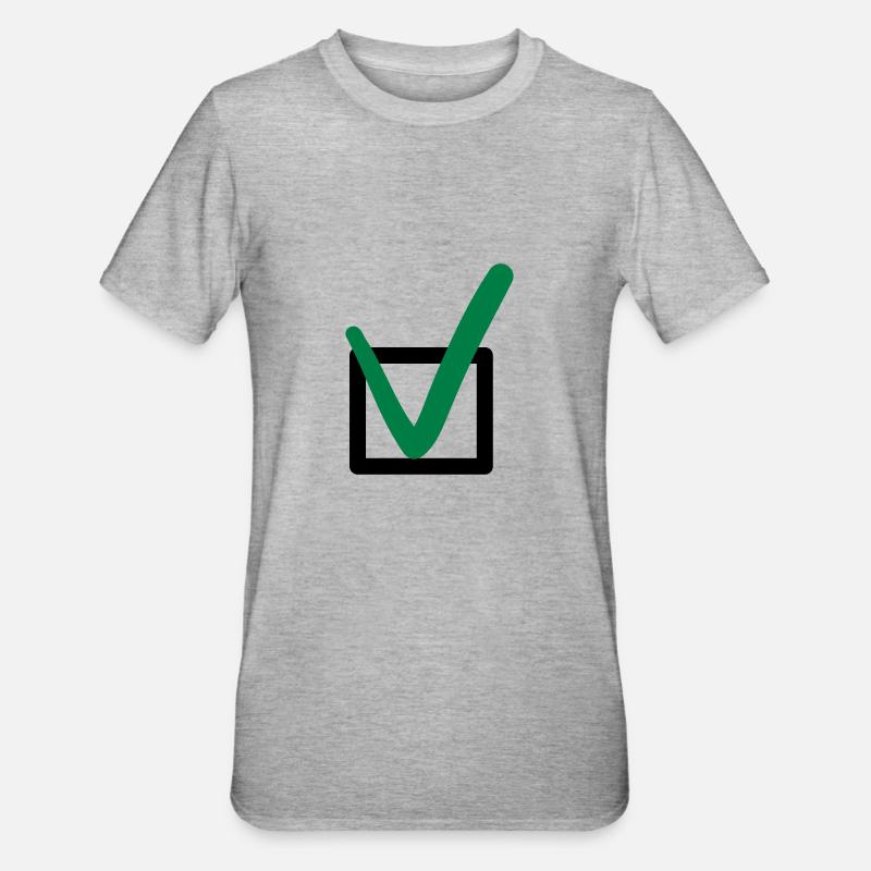 Häkchen Zeichen Symbole - Unisex Polycotton T-Shirt - Grau meliert