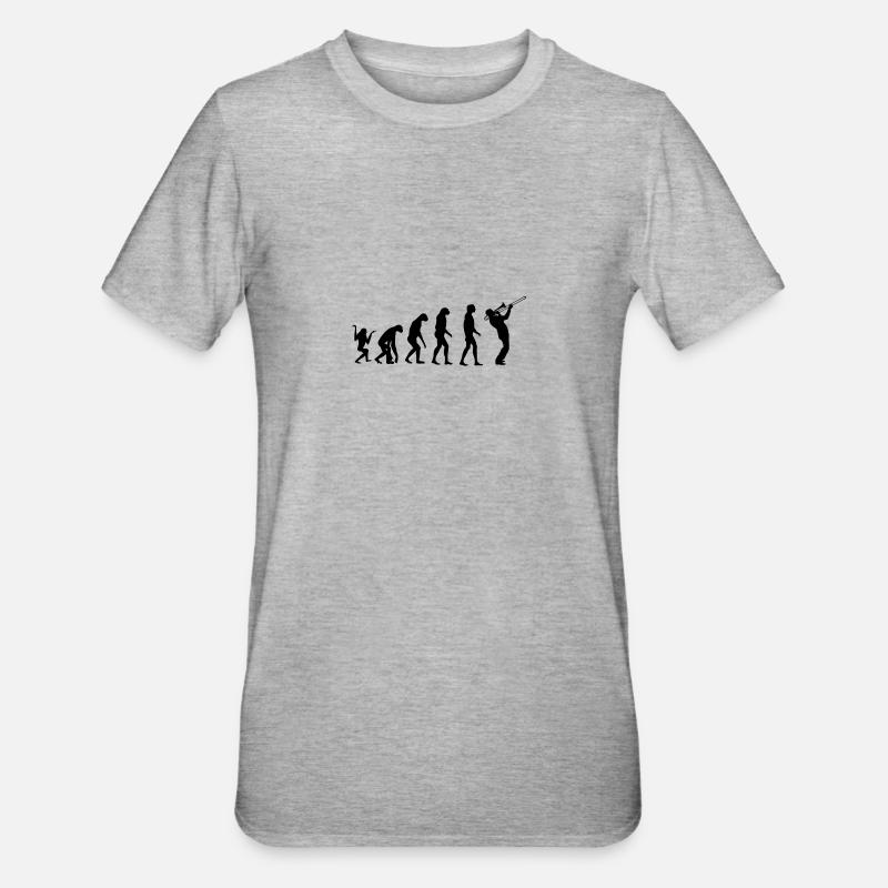 trombone évolution - T-shirt polycoton Unisexe - gris chiné
