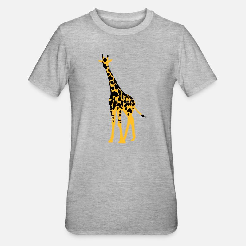 giraffe - Unisex Polycotton T-Shirt - heather grey