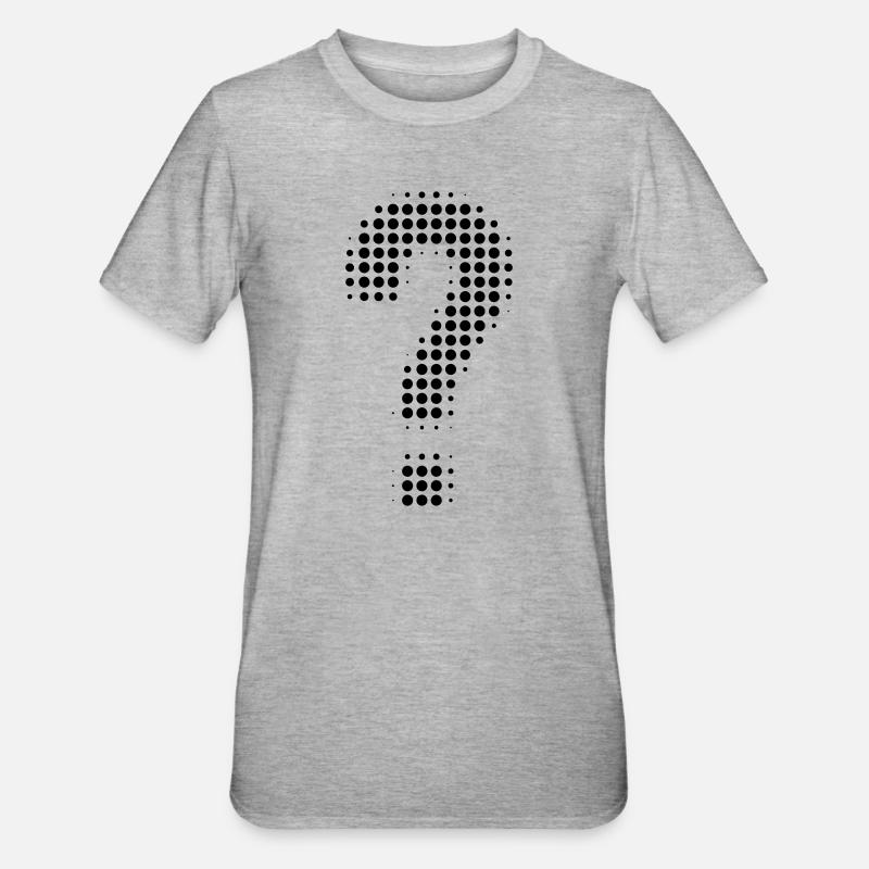 Fragezeichen Pixeloptik - Unisex Polycotton T-Shirt - Grau meliert