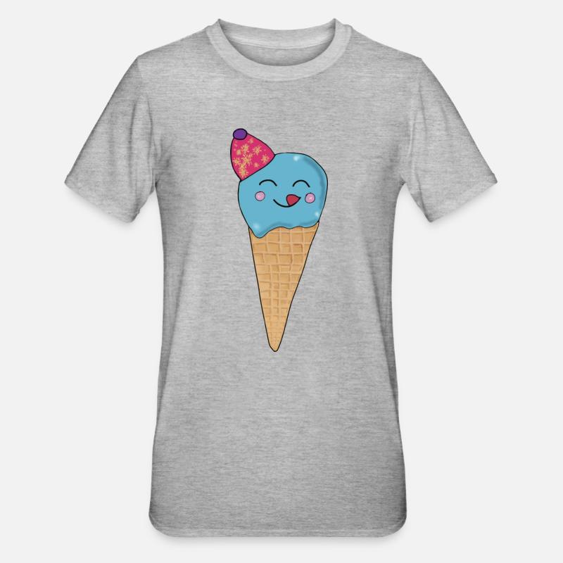 Eis-Eistüte - Unisex Polycotton T-Shirt - Grau meliert