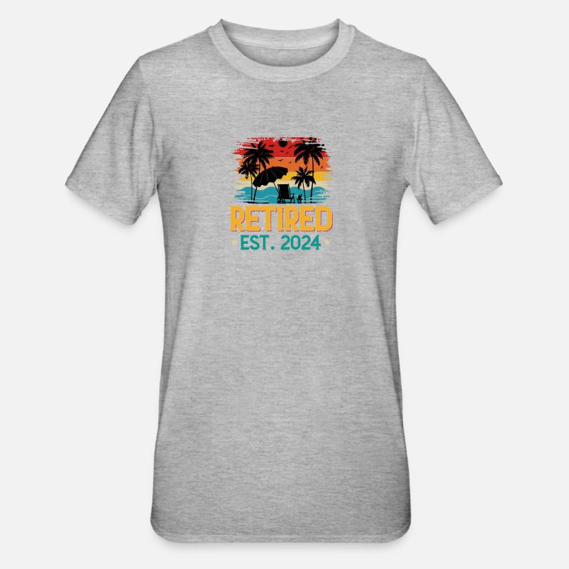 Retraité 2024 - T-shirt polycoton Unisexe - gris chiné