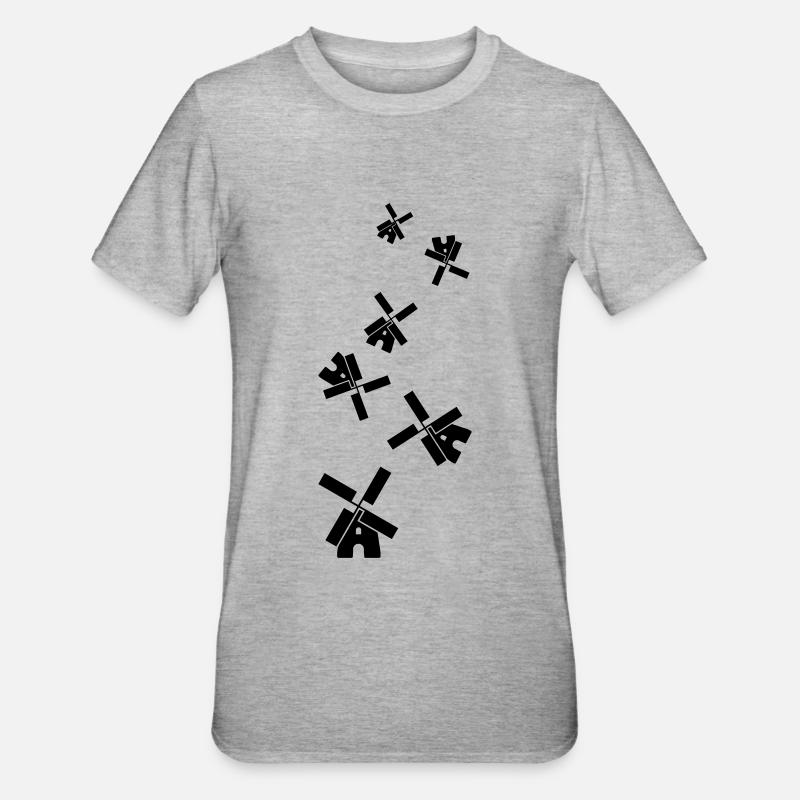 Windmühle Ivon Silhouette - Unisex Polycotton T-Shirt - Grau meliert