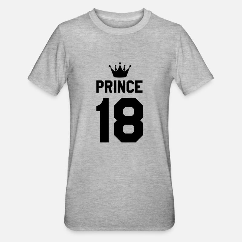 Prince 18 - T-shirt polycoton Unisexe - gris chiné