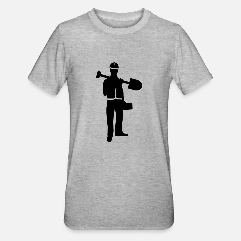 Construction worker - Unisex Polycotton T-Shirt - heather grey