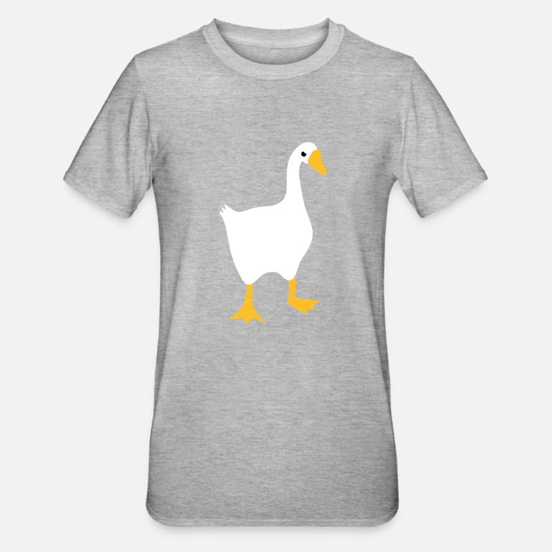 VERY angry white goose - Unisex Polycotton T-Shirt - heather grey