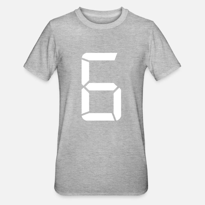 digit6 - T-shirt polycoton Unisexe - gris chiné