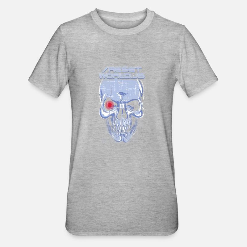 reset world JS - Unisex Polycotton T-Shirt - heather grey