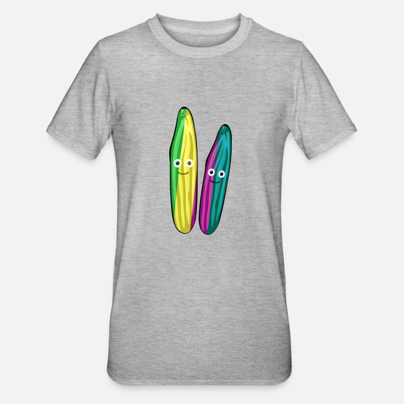 Concombre,Couple,Concombre,Concombre,Concombre,Couple - T-shirt polycoton Unisexe - gris chiné