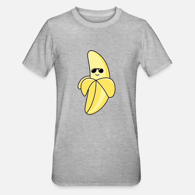 Banane fraîche 01 - T-shirt polycoton Unisexe - gris chiné