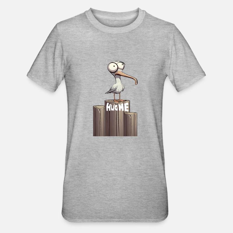 Hug me! Umarme mich - Unisex Polycotton T-Shirt - Grau meliert
