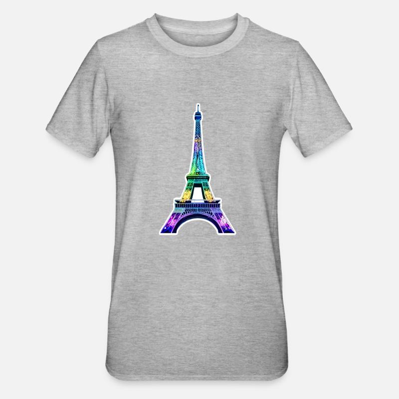 Eiffel tower #23 - T-shirt polycoton Unisexe - gris chiné