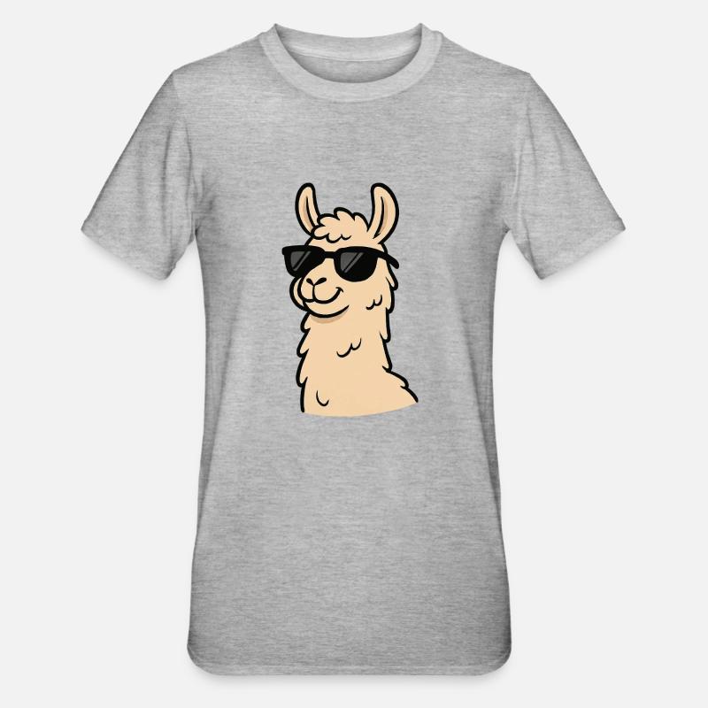 Llama Cool Comic - Unisex Polycotton T-Shirt - heather grey