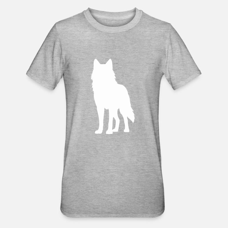Wolf 1 - Unisex Polycotton T-Shirt - heather grey
