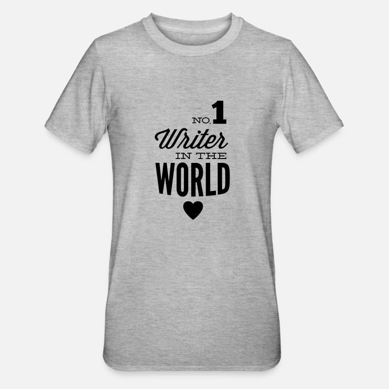 Meilleur auteur du monde - T-shirt polycoton Unisexe - gris chiné