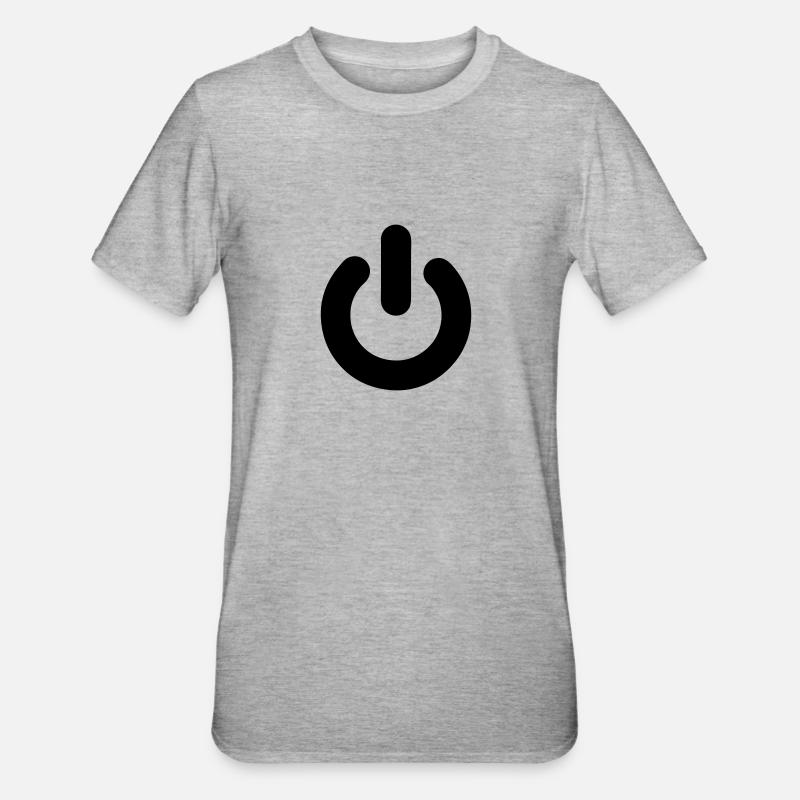 on, off, des commutateurs, pc, ordinateurs, - T-shirt polycoton Unisexe - gris chiné
