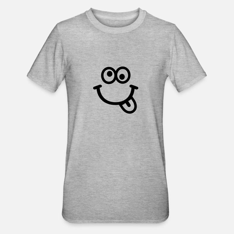 Smiley - T-shirt polycoton Unisexe - gris chiné