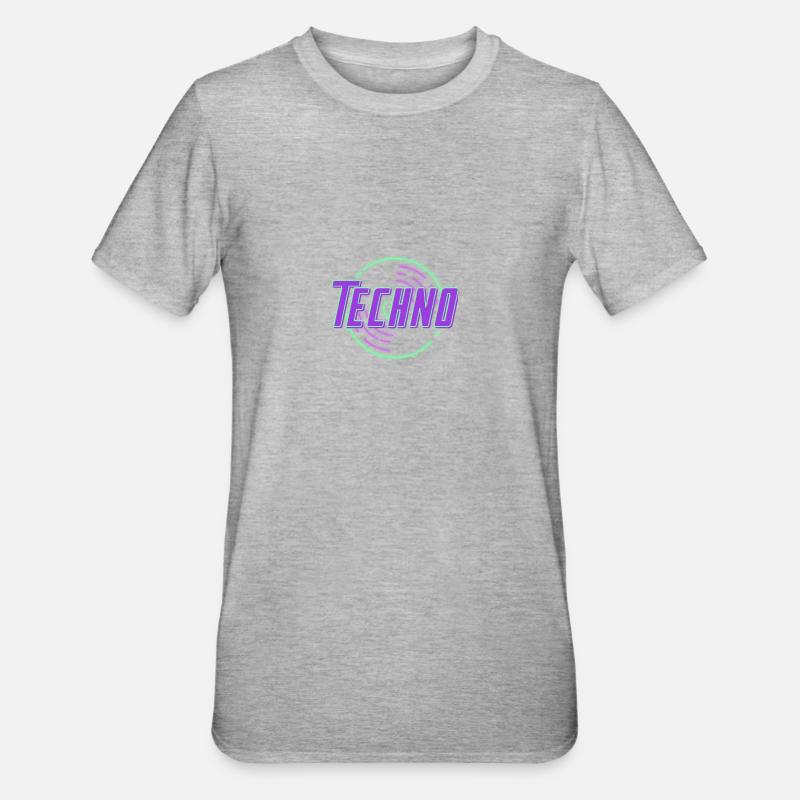 Techno Disque de néon - T-shirt polycoton Unisexe - gris chiné