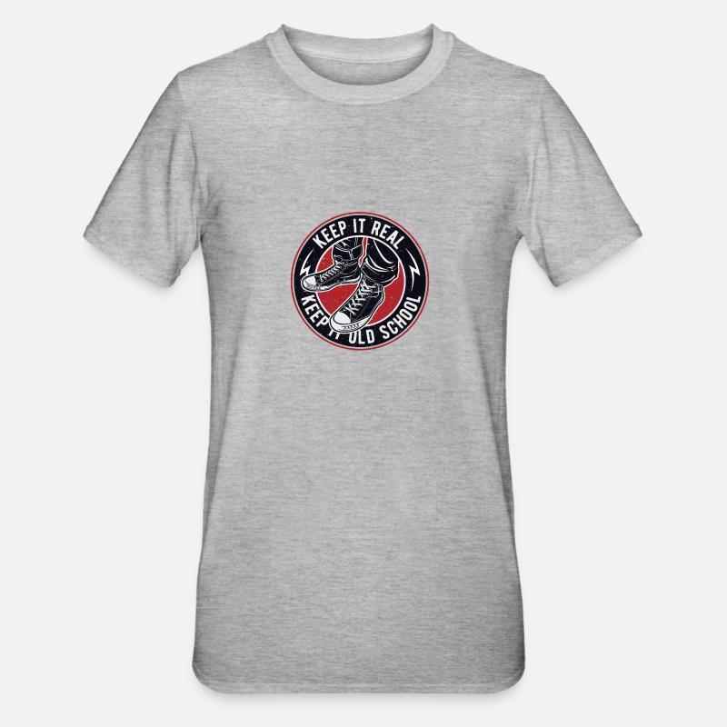 Keep It Keep Real It Old School Vintage - T-shirt polycoton Unisexe - gris chiné