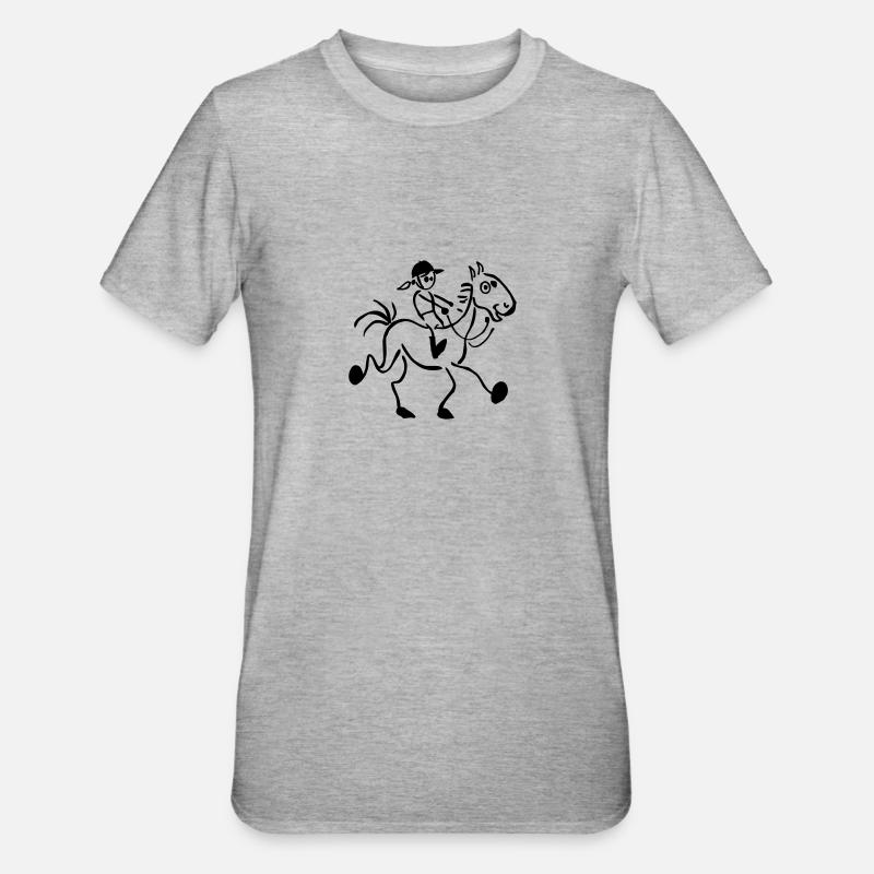 Reiten - Unisex Polycotton T-Shirt - Grau meliert