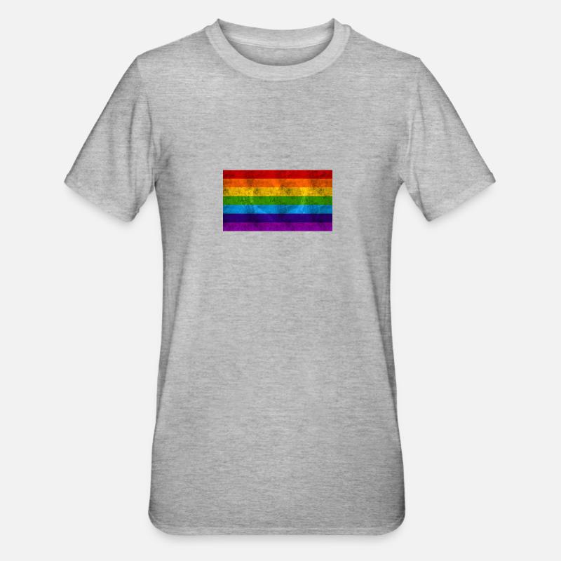 drapeau arc en ciel - T-shirt polycoton Unisexe - gris chiné