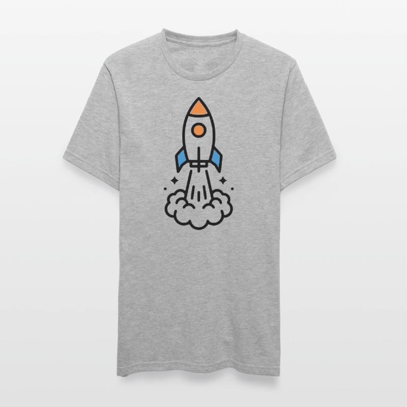Comic spatial Rocket Launch T-shirt polycoton Unisexe