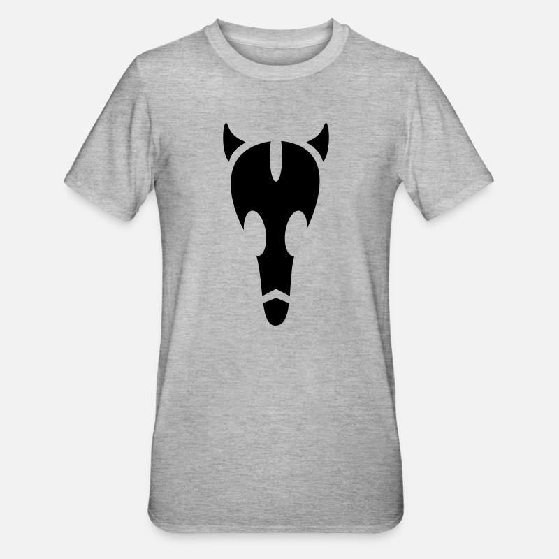 Alien Stier Schädel - Unisex Polycotton T-Shirt - Grau meliert