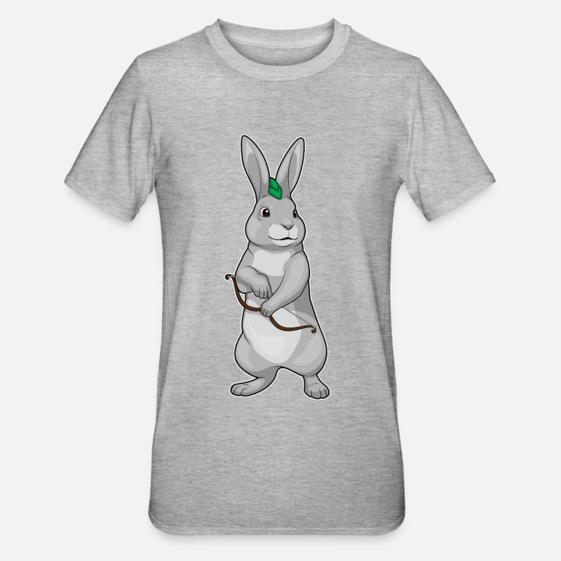 Hase Bogenschütze Bogen - Unisex Polycotton T-Shirt - Grau meliert