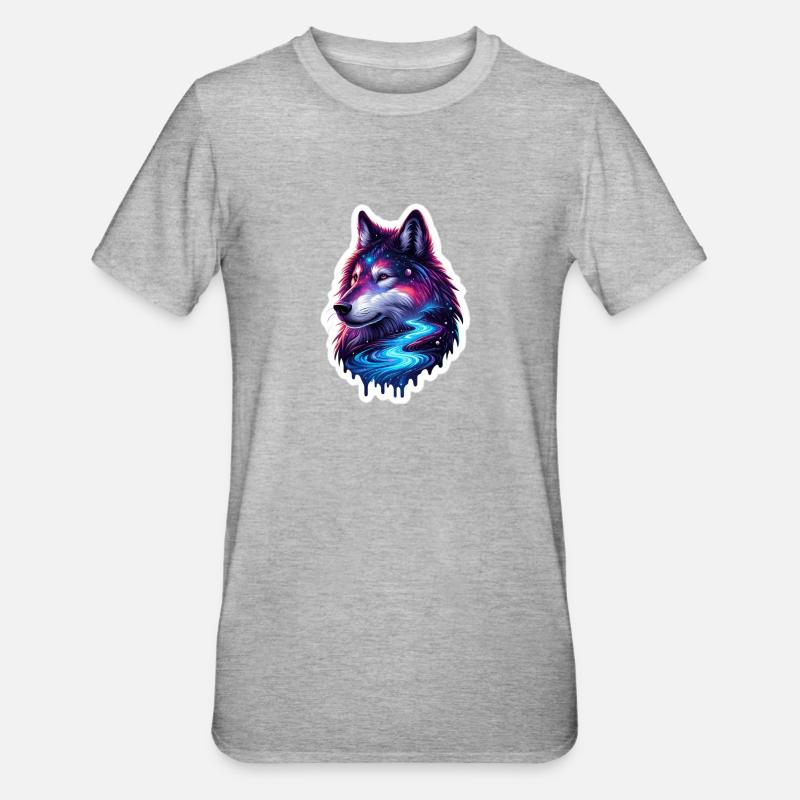 Wolve céleste - T-shirt polycoton Unisexe - gris chiné
