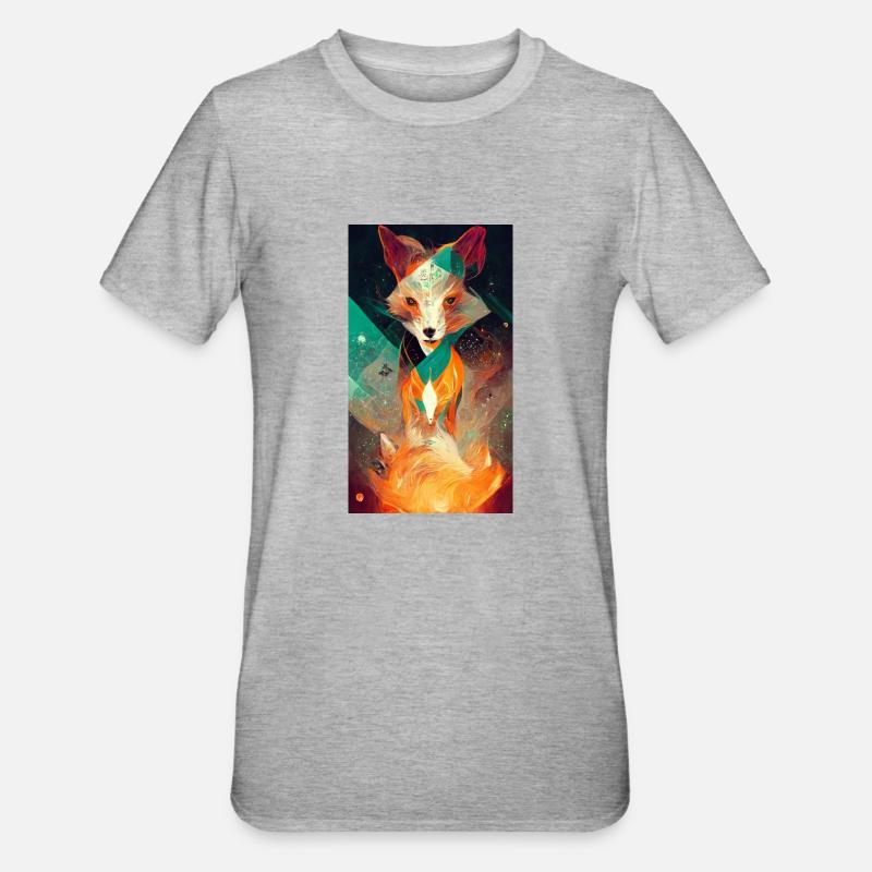 Fire Fox - T-shirt polycoton Unisexe - gris chiné