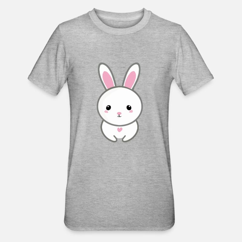 Lapin mignon - T-shirt polycoton Unisexe - gris chiné