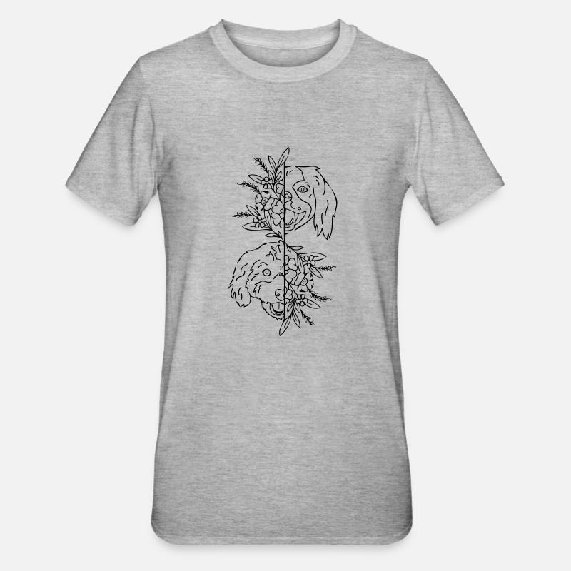 zwei Hunde - Unisex Polycotton T-Shirt - Grau meliert