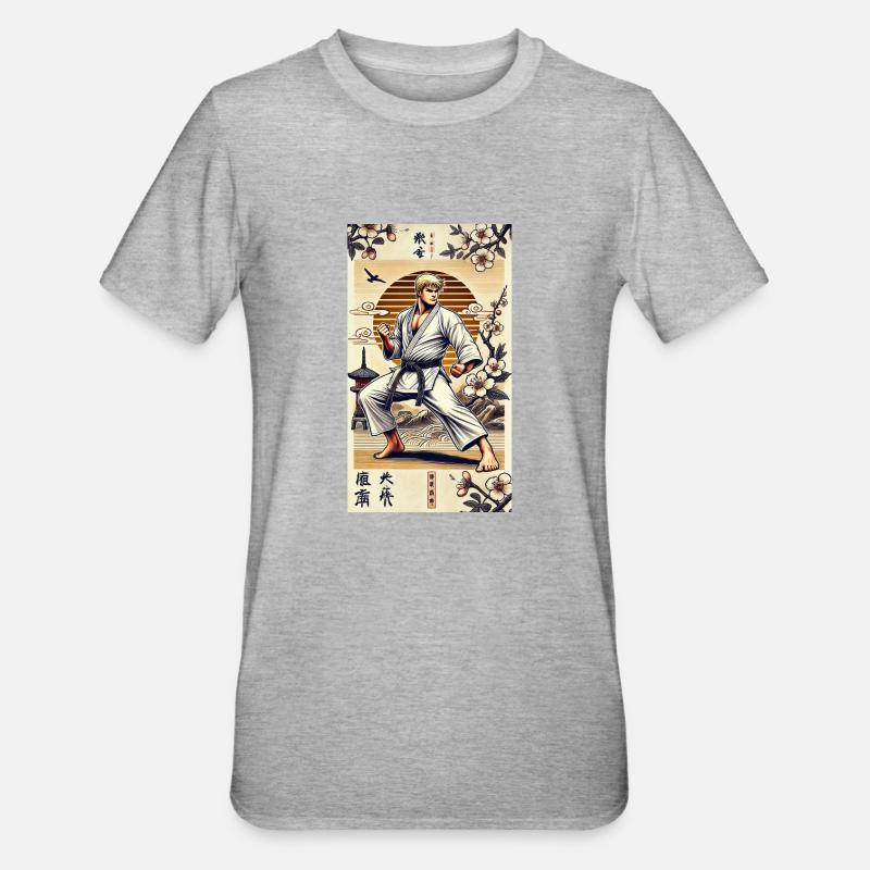 Karaté MAÎTRE - T-shirt polycoton Unisexe - gris chiné