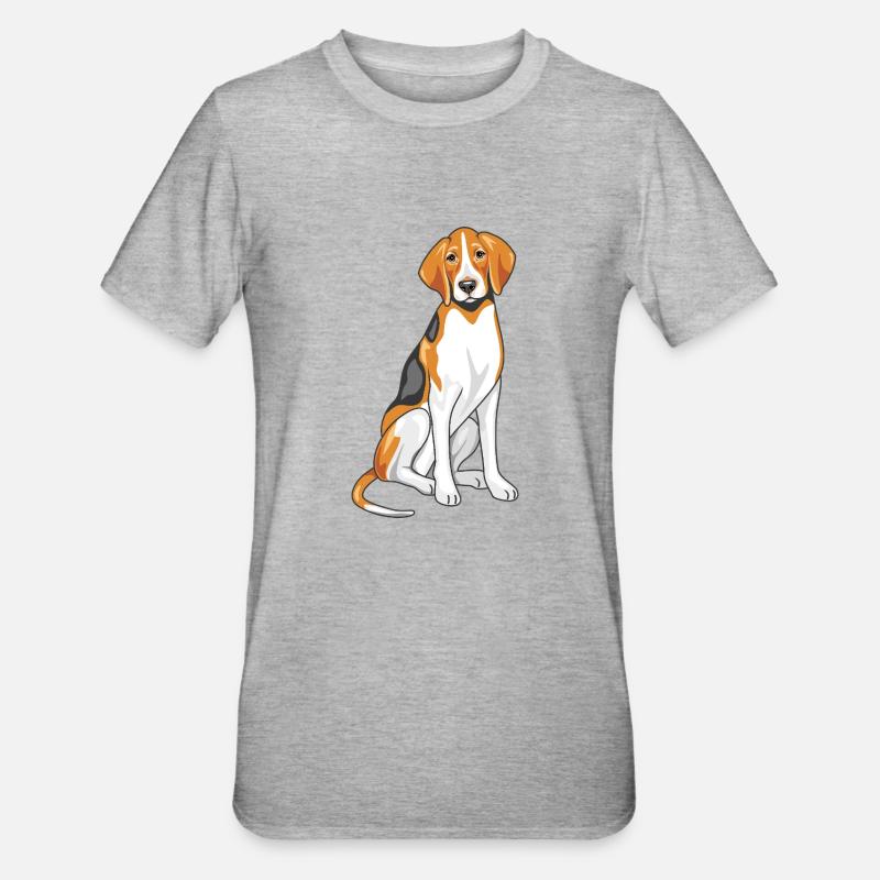 Sitting foxhound - Unisex Polycotton T-Shirt - heather grey