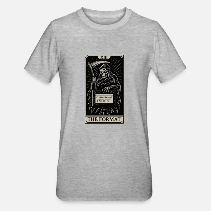 Datafararding Tarot : Mort du format - T-shirt polycoton Unisexe - gris chiné