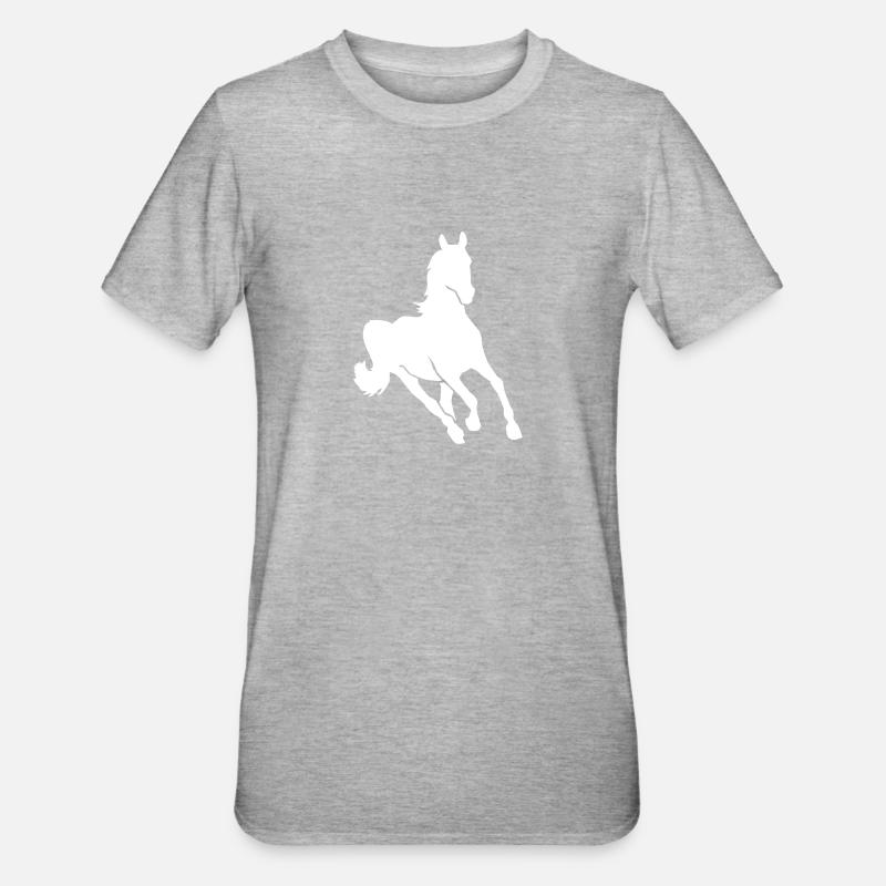 Cheval - T-shirt polycoton Unisexe - gris chiné