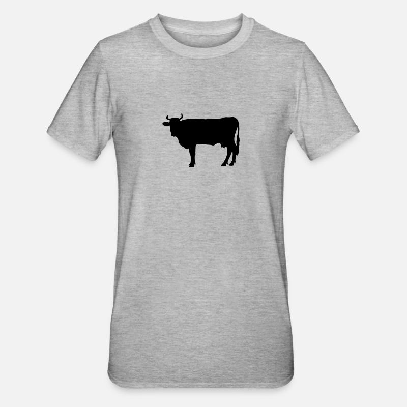 Cow - Unisex Polycotton T-Shirt - heather grey