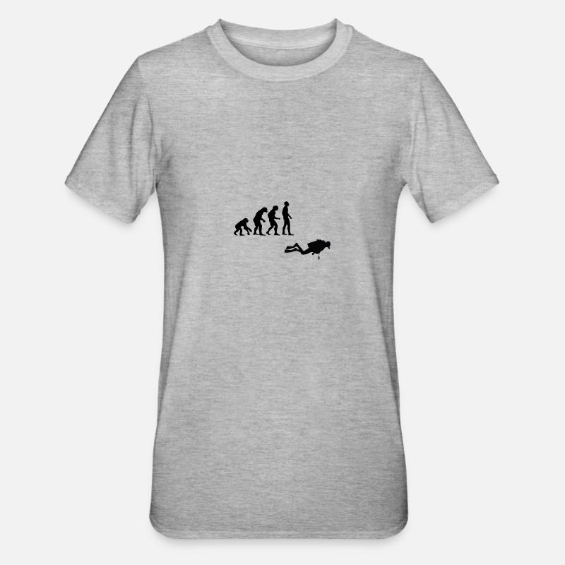Evolution Tauchen - Unisex Polycotton T-Shirt - Grau meliert