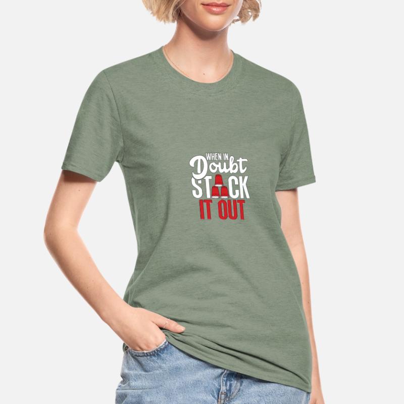 When In Doubt Stack It Out Speed Cup Stacker Unisex Polycotton T-Shirt