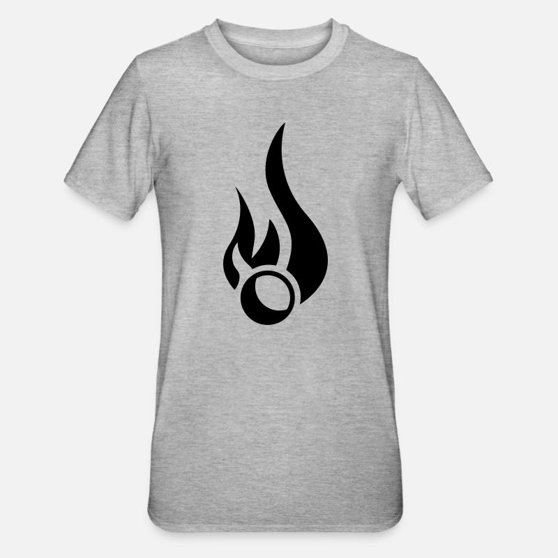 Flammender Ball - Unisex Polycotton T-Shirt - Grau meliert