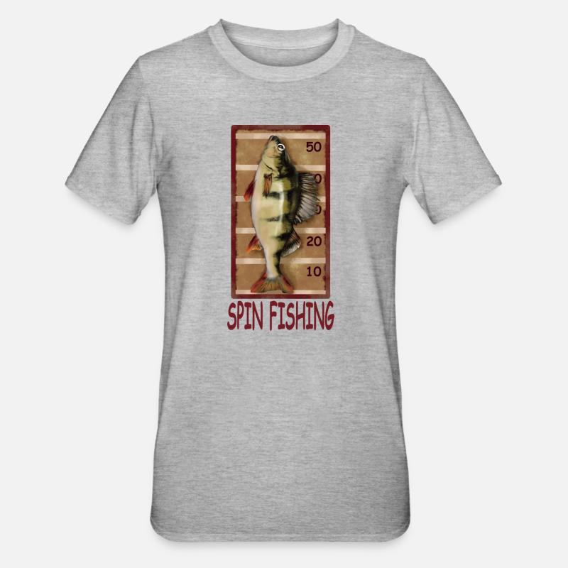 Pêche au lancer et record de perche - Pêche - T-shirt polycoton Unisexe - gris chiné