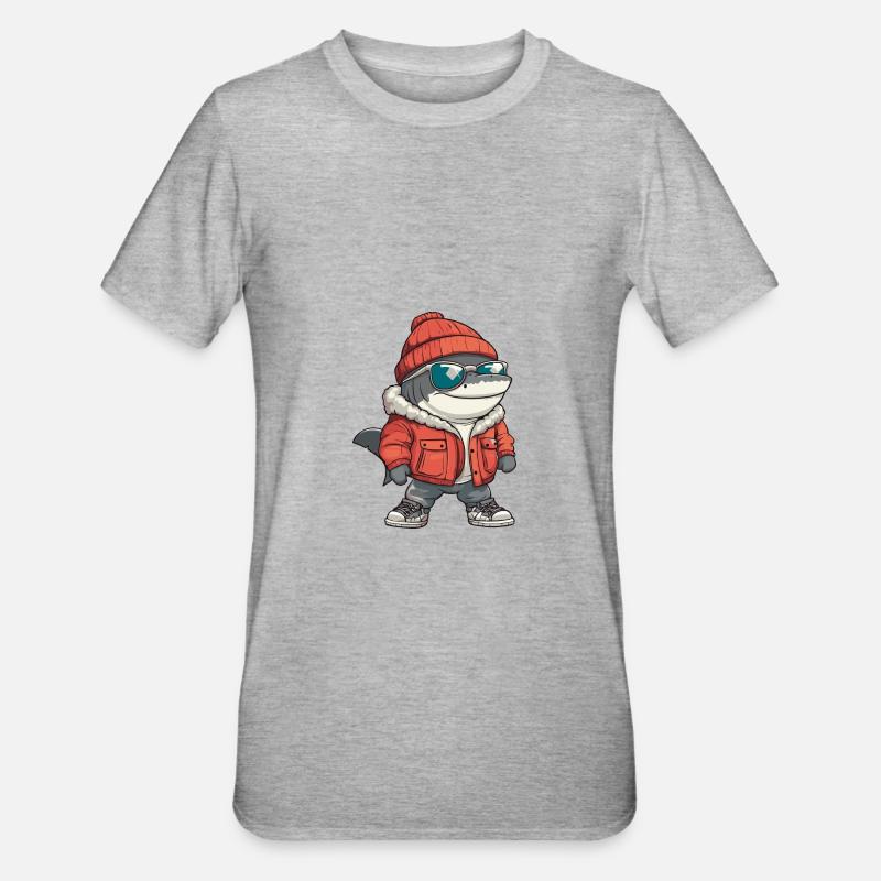Requin Hiver - T-shirt polycoton Unisexe - gris chiné